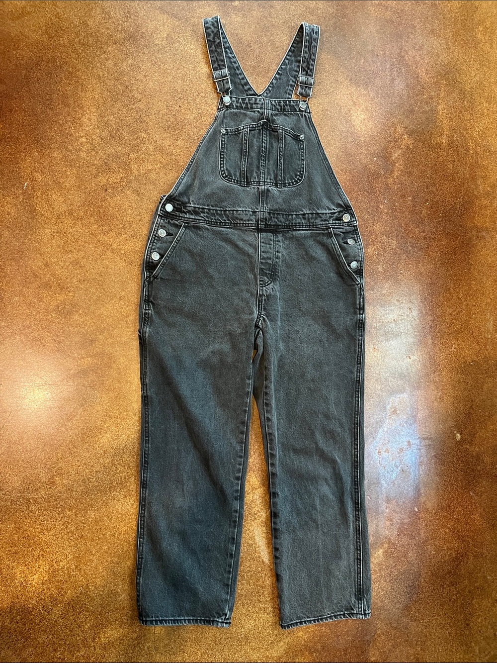Old Navy Black Denim Overalls with Bib Pocket